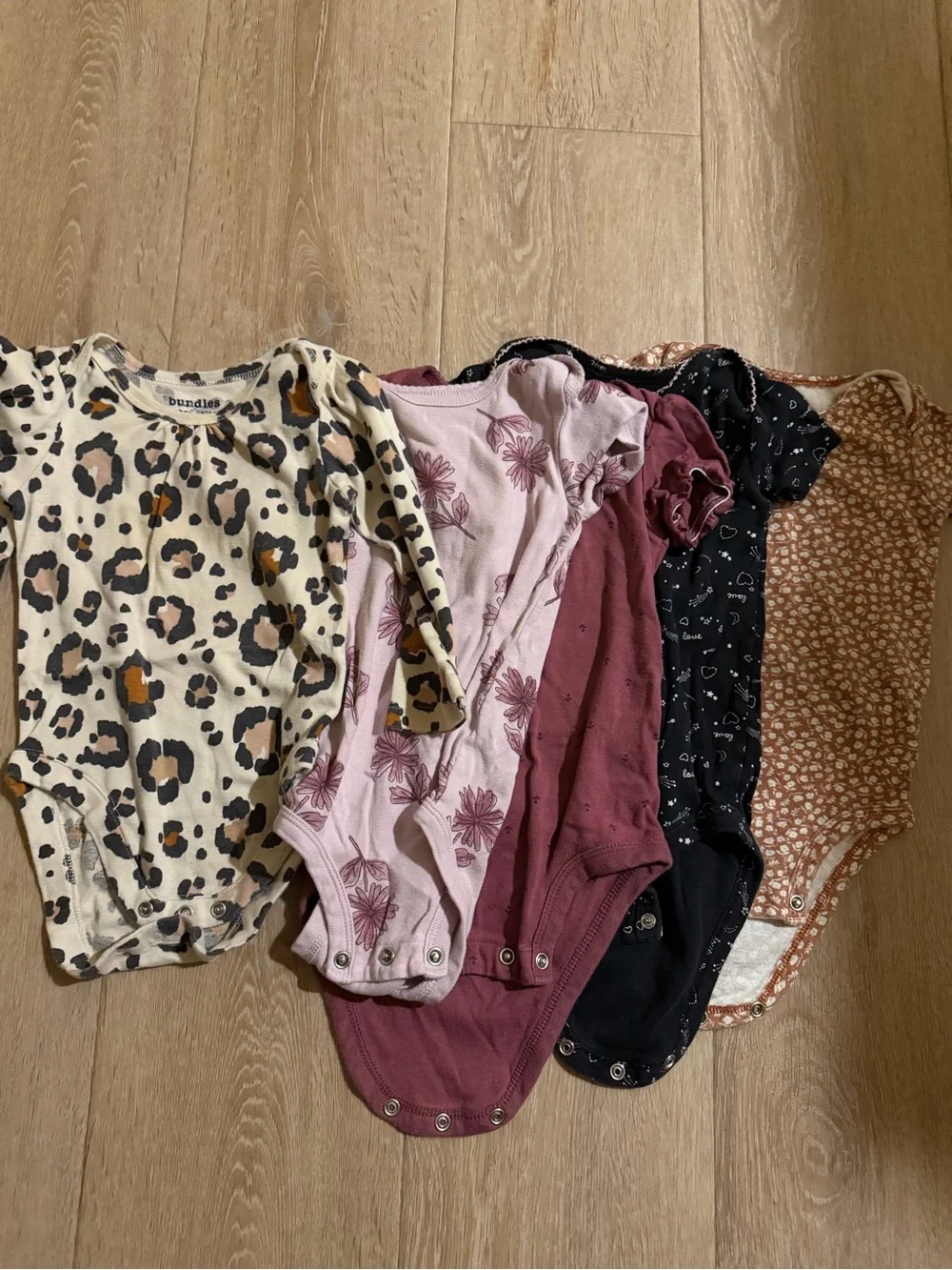 5PC Bundle of Baby Girl Long-Sleeve Onesies - Assorted Prints & Colors